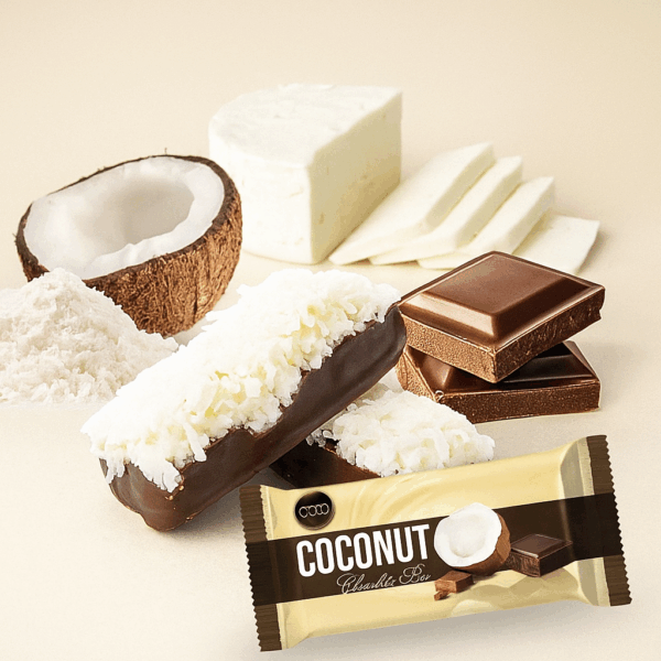 CHOCOLATE COCONUT BAR CHOCOTAINER MIILK CHOCOLATE BAR SHREDDED COCONUT MILK CHOCOLATE BREAKFAST BAR - Image 2